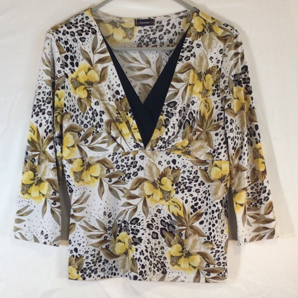 Cocomo Womens Blouse Size Medium Floral Casual Resort Going Out Stretchy Career